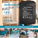 2 Pack 6.0AH Battery For Makita 18V for LXT BL1860 BL1840 BL1830 BL1850 Li-Ion