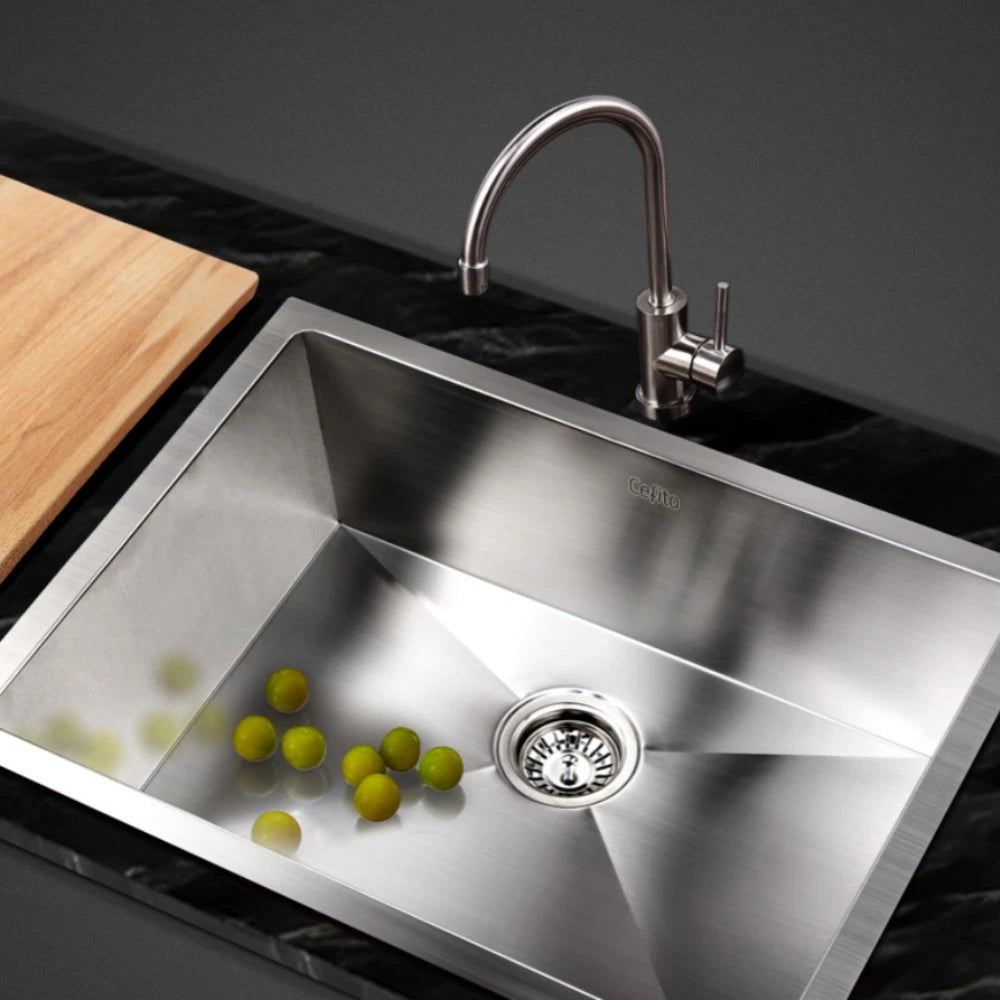 Kitchen Sink 60X45CM Stainless Steel Basin Single Bowl Silver