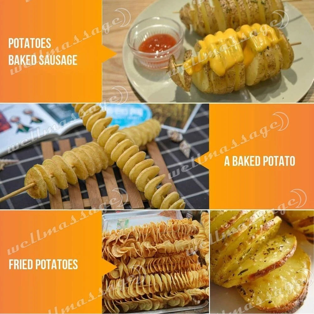 Stainless Steel Potato Twister Tornado Slicer Cutter Vegetable Spiral Machine AU