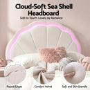 📦King Single Bed Frame with Storage Drawer LED Headboard Velvet Platform