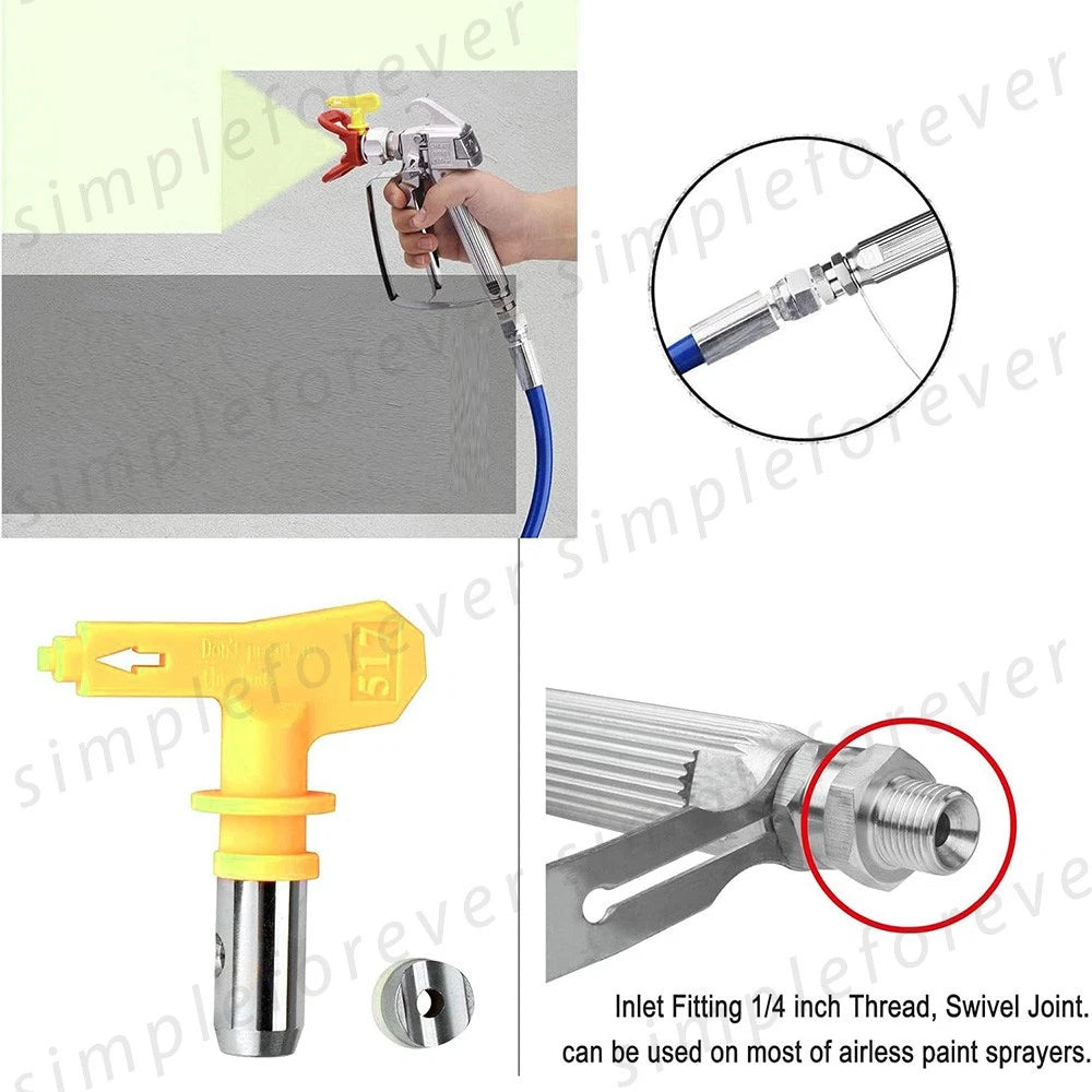 Airless Paint Sprayer Spray Gun With Tip 15M Hose 20cm Extension Shaft Universal