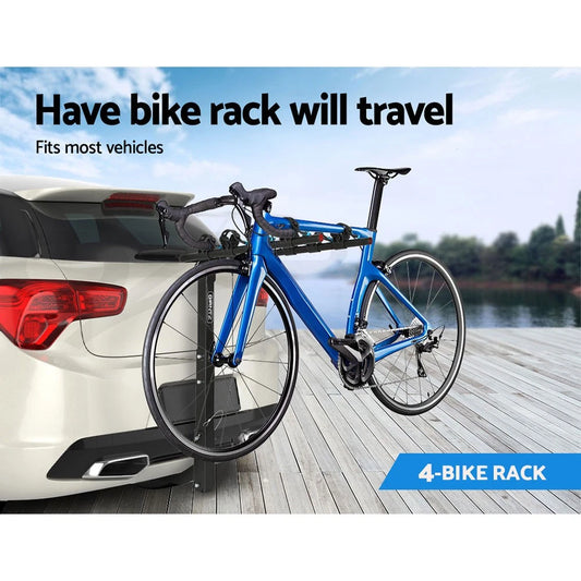 4 Bicycle Carrier Bike Rack Car Rear Hitch Mount 2" Towbar Foldable