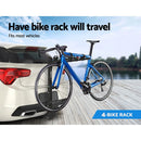 ✅4 Bicycle Carrier Bike Rack Car Rear Hitch Mount 2" Towbar Foldable