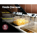 ✅Electric Commercial Deep Fryer Twin Frying Basket Chip Cooker Kitchen