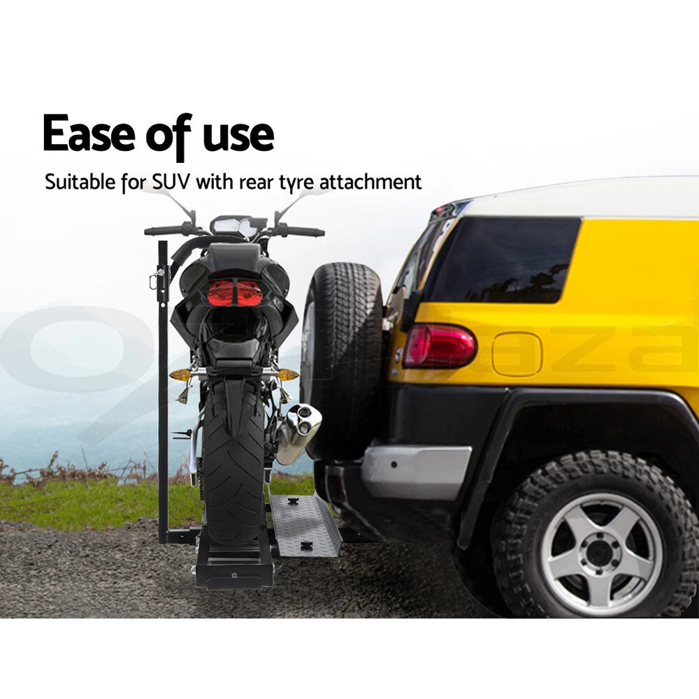 Motorcycle Motorbike Carrier Rack 2"Towbar Arm Rack Dirt Bike Ramp Steel