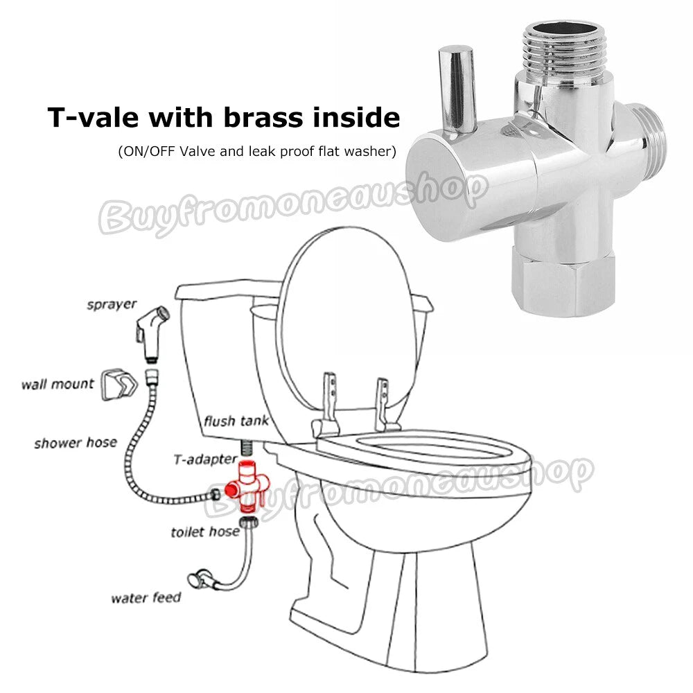 Bidet Douche Toilet Sprayer Shattaf Shower Head Hose Spray Kit Handheld Bathroom