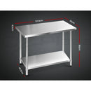 ✅Stainless Steel Kitchen Benches Work Bench Food Prep Table 1219x610mm 304