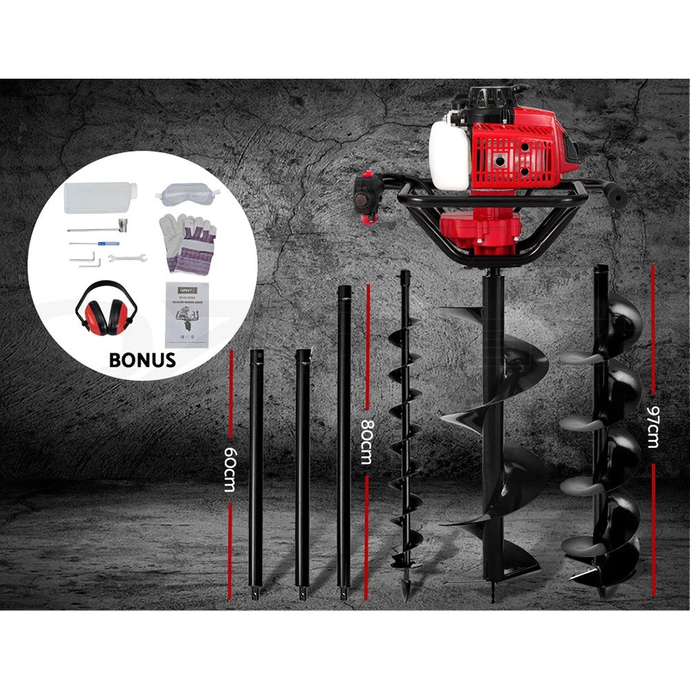 Post Hole Digger Petrol Motor Fence Borer Extension Auger Bits Kits