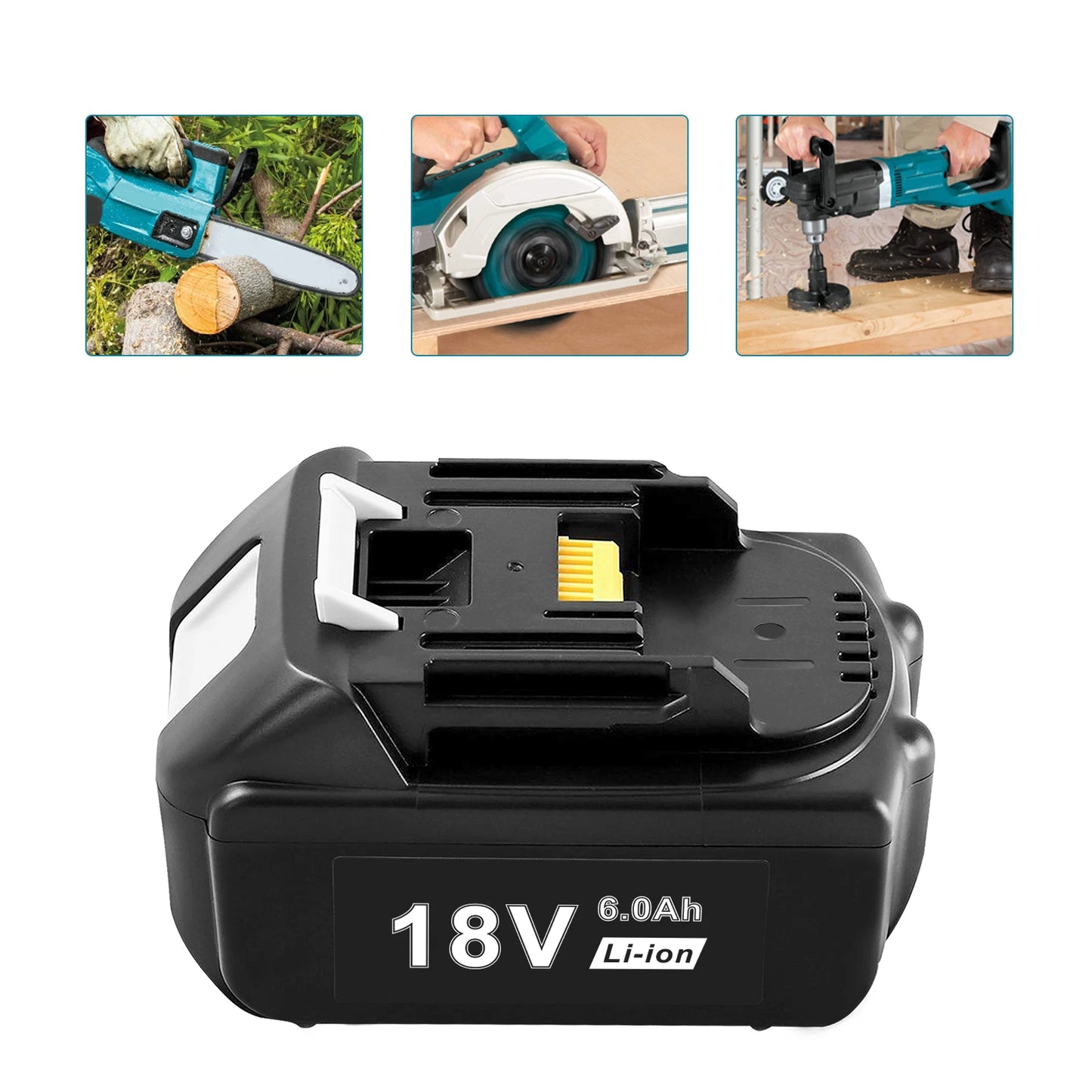 2 Pack 6.0AH Battery For Makita 18V for LXT BL1860 BL1840 BL1830 BL1850 Li-Ion