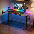 📦Electric Gaming Desk RGB Sit Stand Height Adjustable Table Black