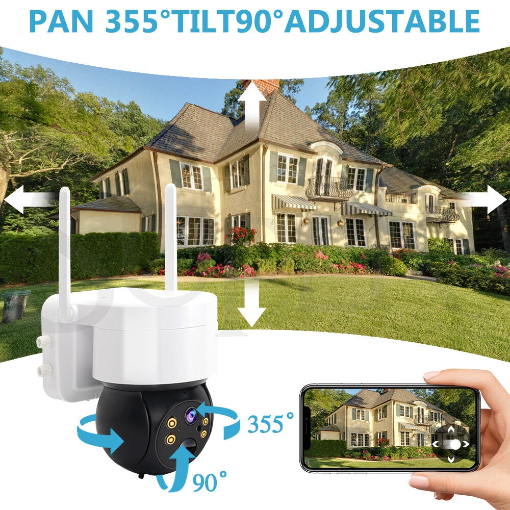 Solar Security Camera IP Battery Powered Outdoor Wireless WiFi CCTV PTZ Camera