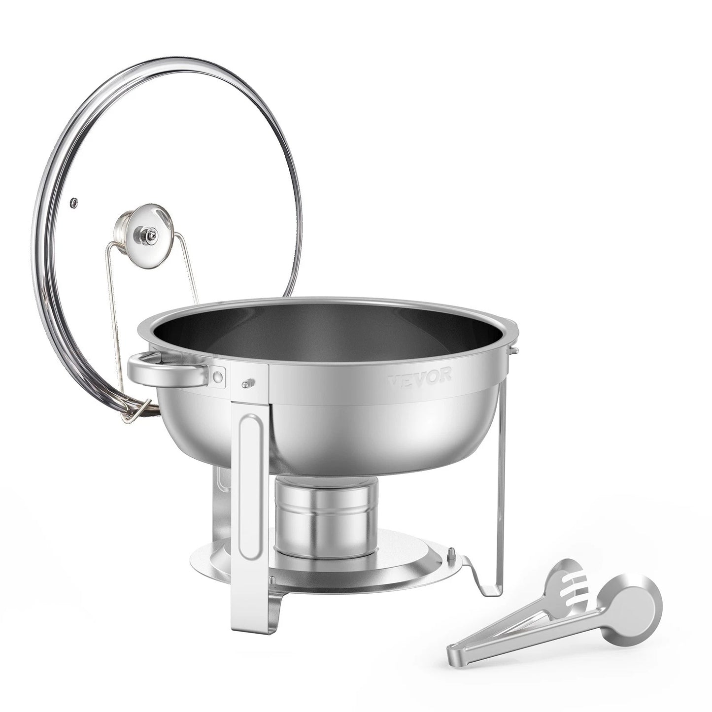 Round Chafing Dish Buffet Set Full-Size Pan Stainless Steel