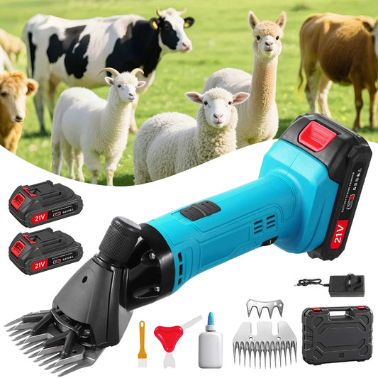 Cordless Electric Sheep Shearing Clippers 500W 21V for Livestock with 2 Battery