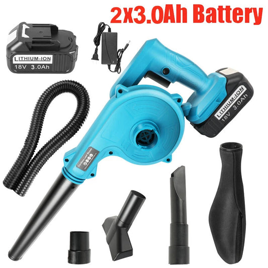 Cordless Leaf Blower Electric Handheld Dust Cleaner w/ Charger & Tube +2 Battery