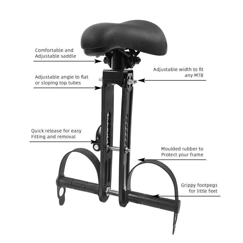 Bike Front Mounted Child Seat Kids Top Tube Bicycle Detachable Child Armrest AU