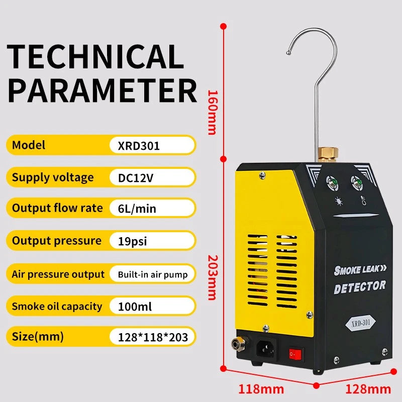 XRD-301 Automotive Smoke Machine Leak Detector EVAP Leak Tester Built-in AirPump