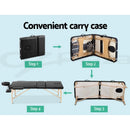 ✅ Massage Table 60cm Portable 3 Fold Wooden Beauty Waxing Therapy Bed Black