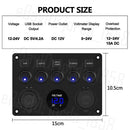 ✅5 Gang 12V Switch Panel LED Rocker USB ON-OFF Toggle For Car Boat Marine Caravan