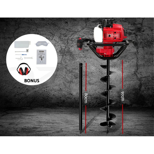 Post Hole Digger Petrol Extension Drill Fence Borer 200mm Auger Bits
