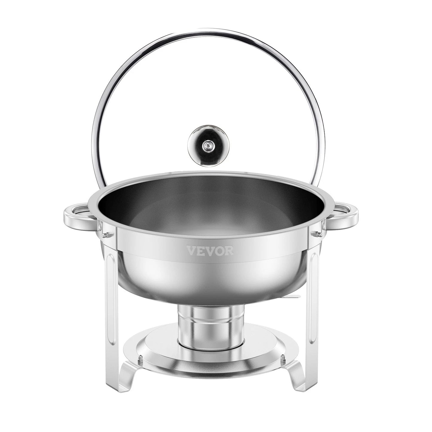 Round Chafing Dish Buffet Set Full-Size Pan Stainless Steel