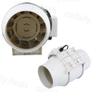✅4 Extractor Fan Duct Hydroponic Inline Exhaust Vent Industrial+Remote New