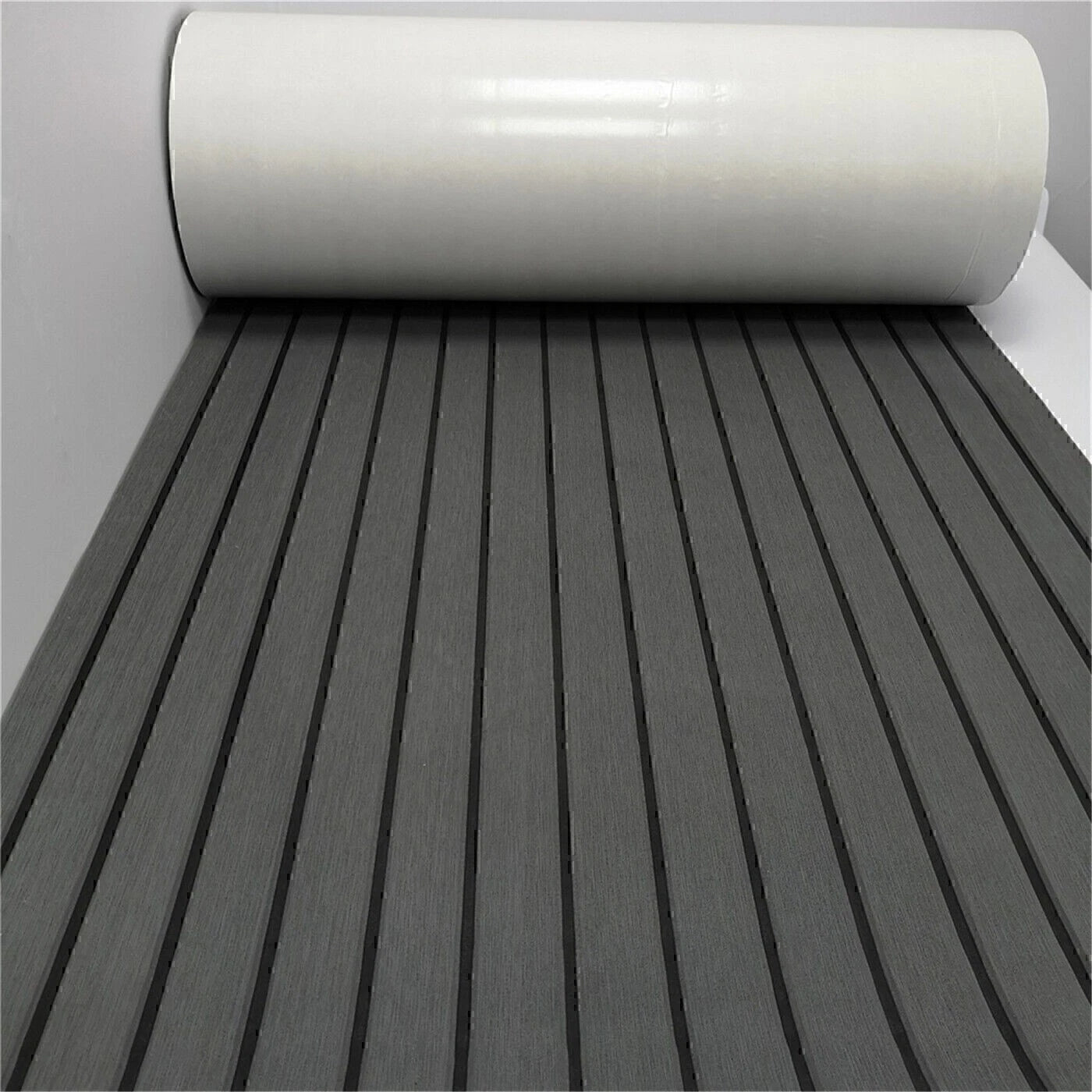 240×90cm Boat Decking EVA Foam Sheet Marine Yacht Teak Flooring Carpet Dark Grey