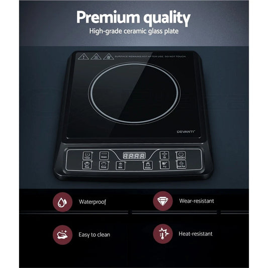 Induction Cooktop 30cm Electric Stove Ceramic Portable Kitchen Cooker