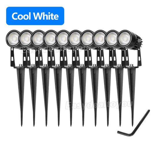 10X Garden Lights LED Spotlights Landscape Outdoor Waterproof 5W Floodlight 12V Cool Light