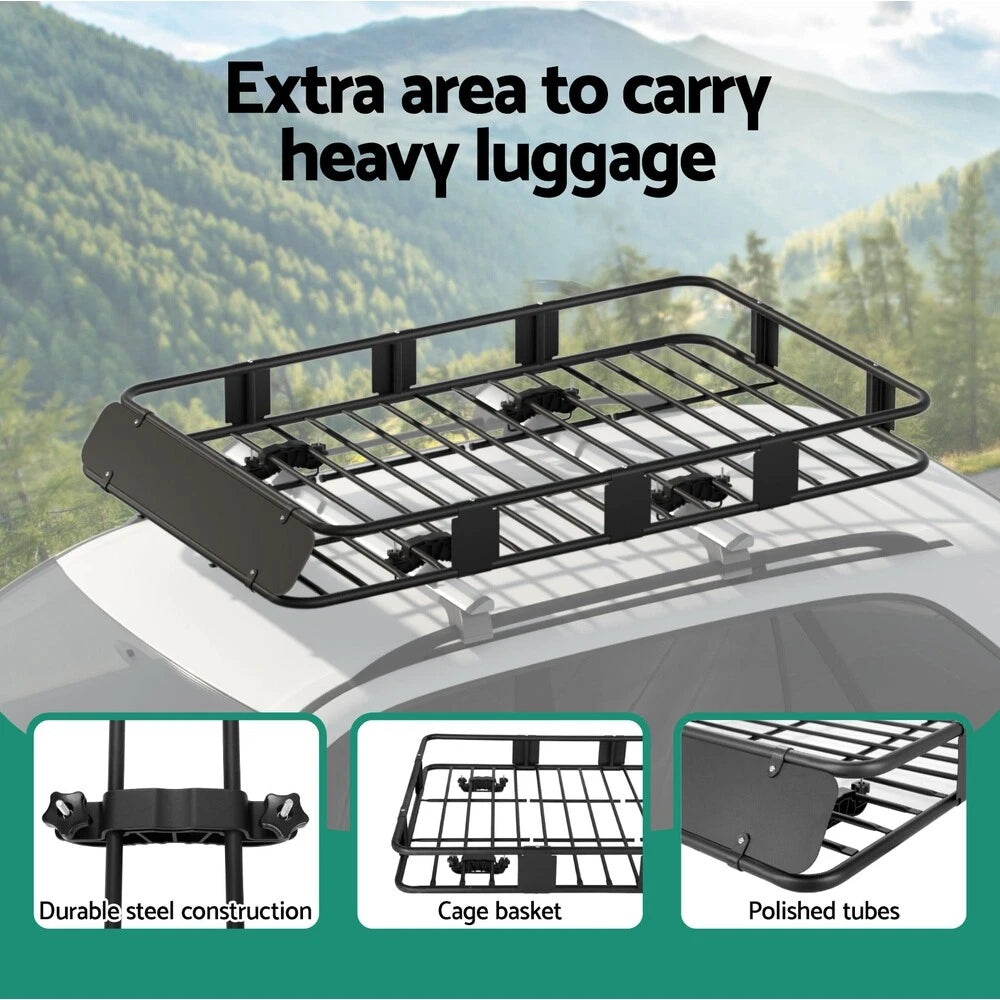 Universal Roof Rack Basket Car Luggage Carrier Steel Vehicle Cargo 160cm