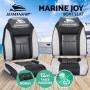 ✅Seamanship 2X Folding Boat Seats Seat Marine Seating Set All Weather Swivels BK