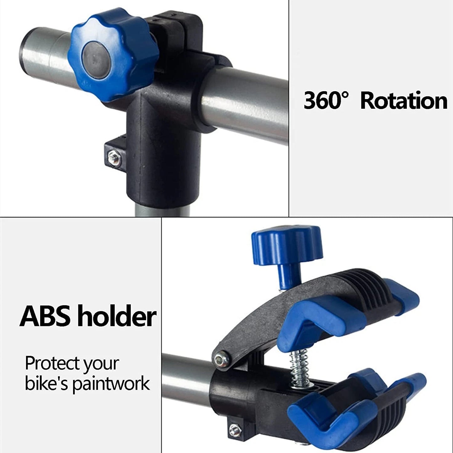 Adjustable Bike Repair Work Stand With Bonus Tool Tray For Home Bicycle Mechanic