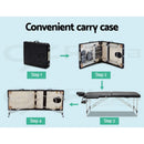 ✅Massage Table 55cm Portable 2 Fold Aluminium Beauty Therapy Bed Black