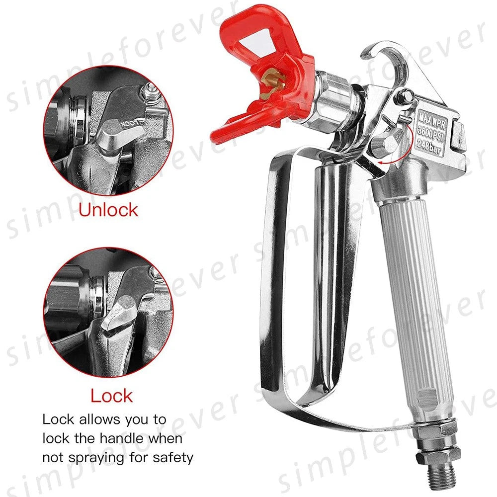 Airless Paint Sprayer Spray Gun With Tip 15M Hose 20cm Extension Shaft Universal