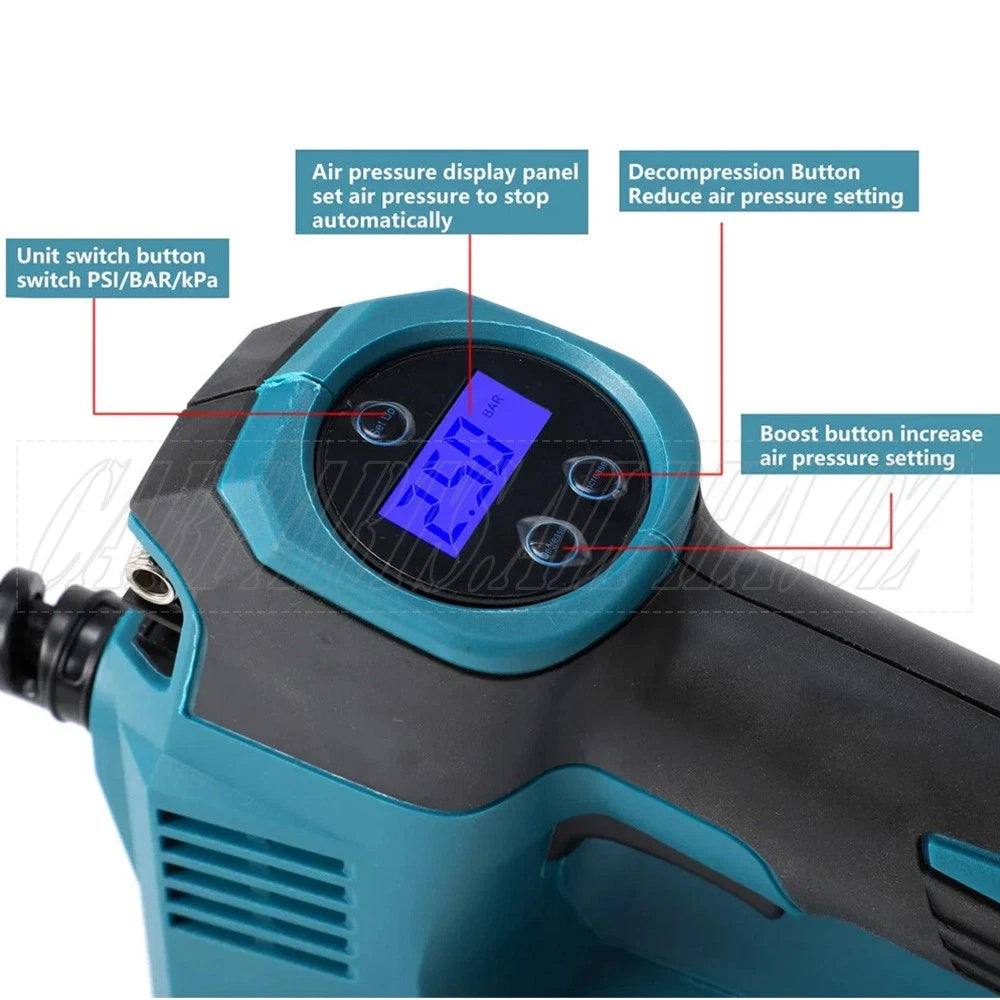 For Makita 18V Electric Car Tyre Inflator Pump Tire Air Compressor Pump Cordless