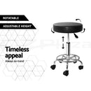 Round Salon Stool Swivel Barber Hair Dress Chair Hydraulic Lift PU Black