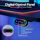 📦Electric Gaming Desk RGB Sit Stand Height Adjustable Table Black
