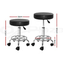 Round Salon Stool Swivel Barber Hair Dress Chair Hydraulic Lift PU Black