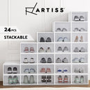 📦Shoe Rack Storage Cabinet Shoe Box 24 Stackable Plastic Cube White