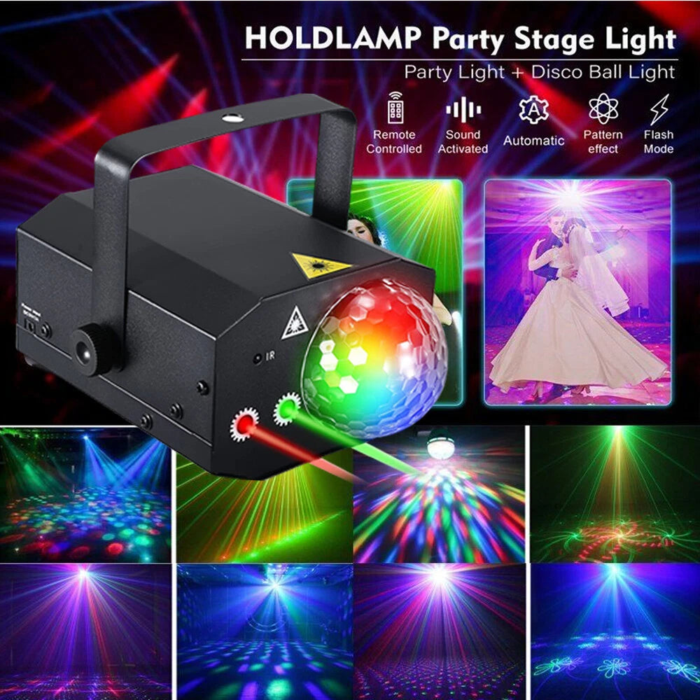 5V Laser Stage Disco Lights Party Lights LED RGB DJ Shows Projector Remote AUS