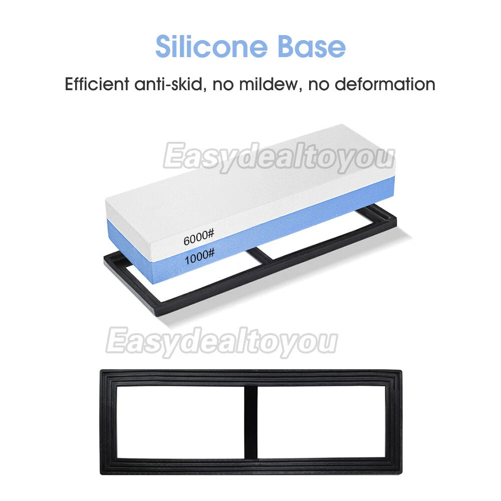 1000/6000 Grit Dual Whetstone Knife Sharpening Stone Water Wet Stone Sharpener A