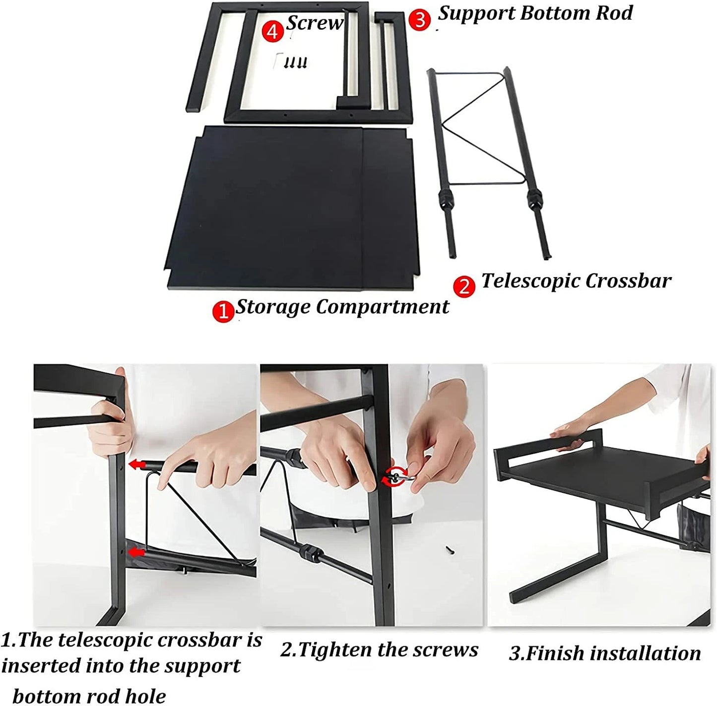Kitchen Microwave Oven Metal Shelf Rack Adjustable Stand Organizer Storage AU