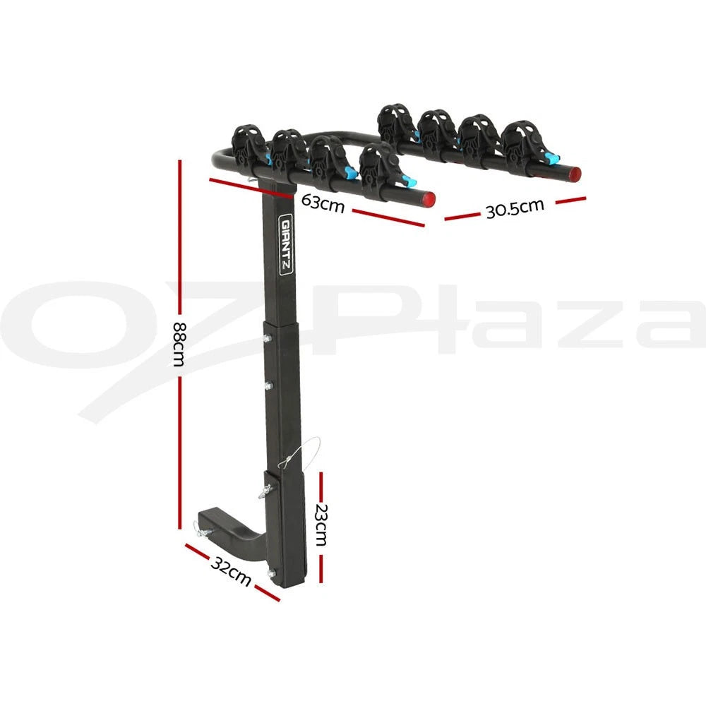 4 Bicycle Carrier Bike Rack Car Rear Hitch Mount 2" Towbar Foldable