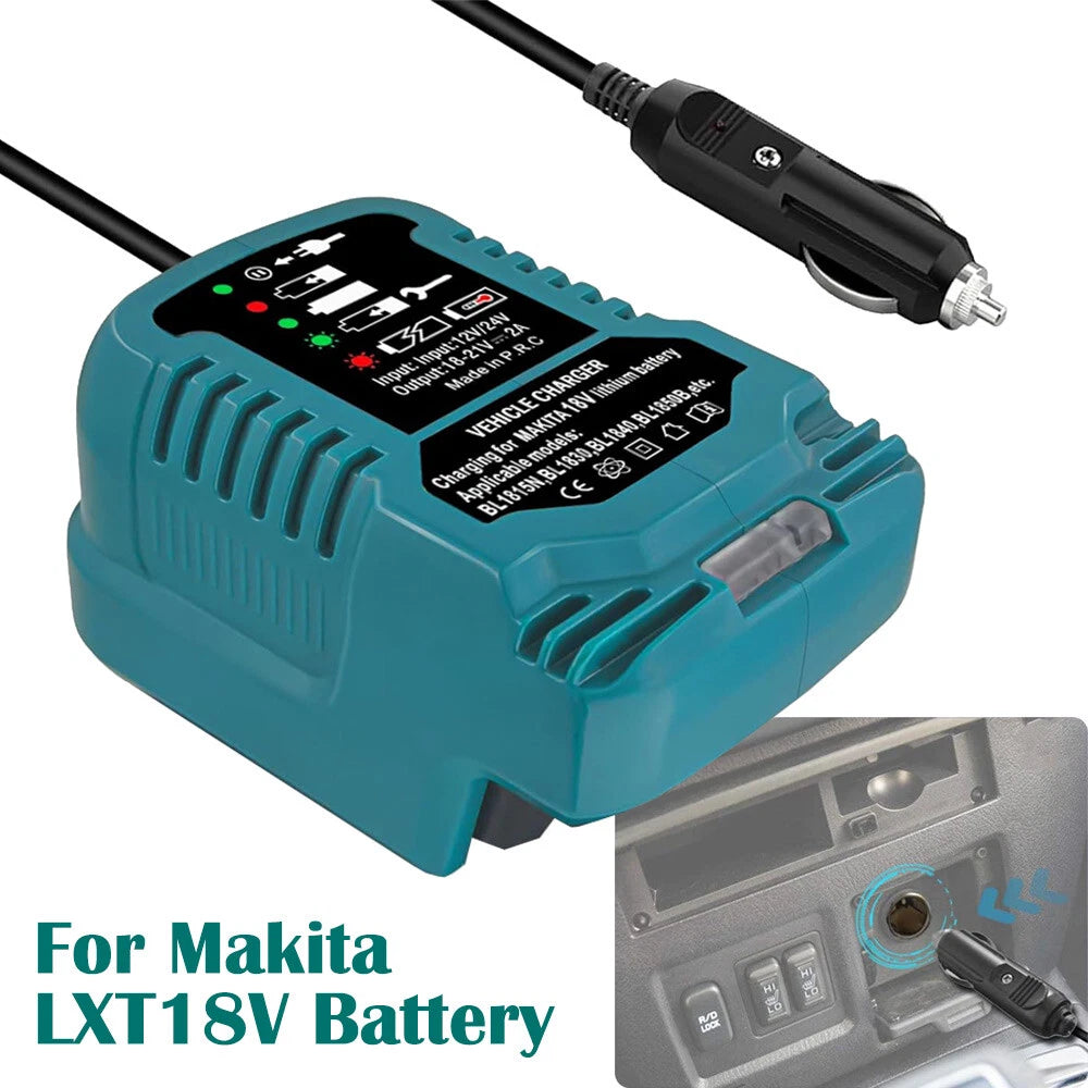 Car Charger for Makita 18V Battery Cigarette Lighter Plugs, 1/4 Size of DC18RC