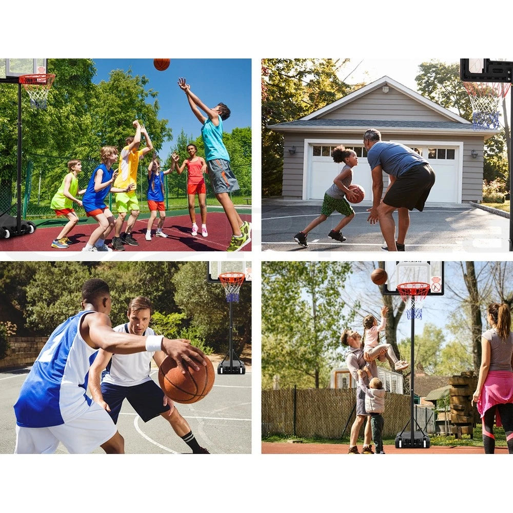 Portable Basketball Stand System Hoop Height Adjustable Net Ring Kid