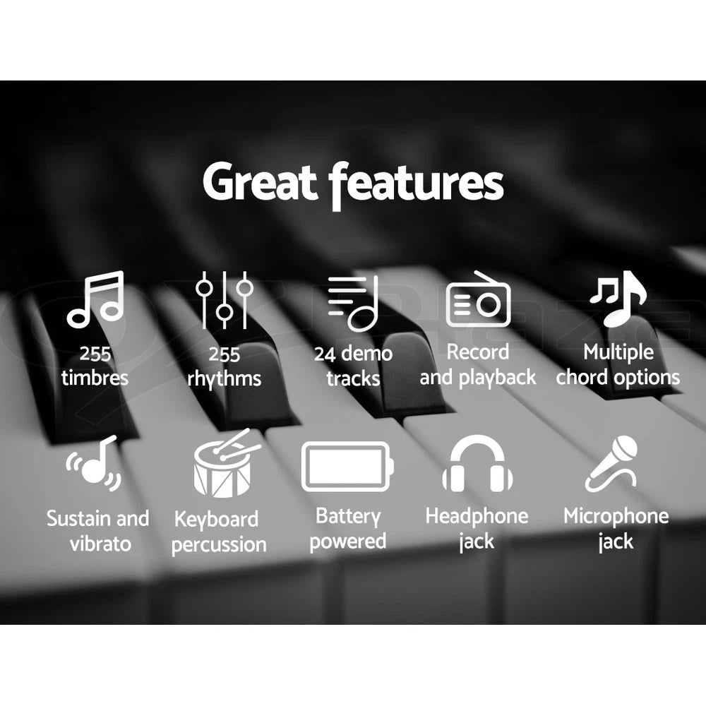 Alpha 61 Keys Digital Piano Keyboard Electronic Electric Keyboards Black