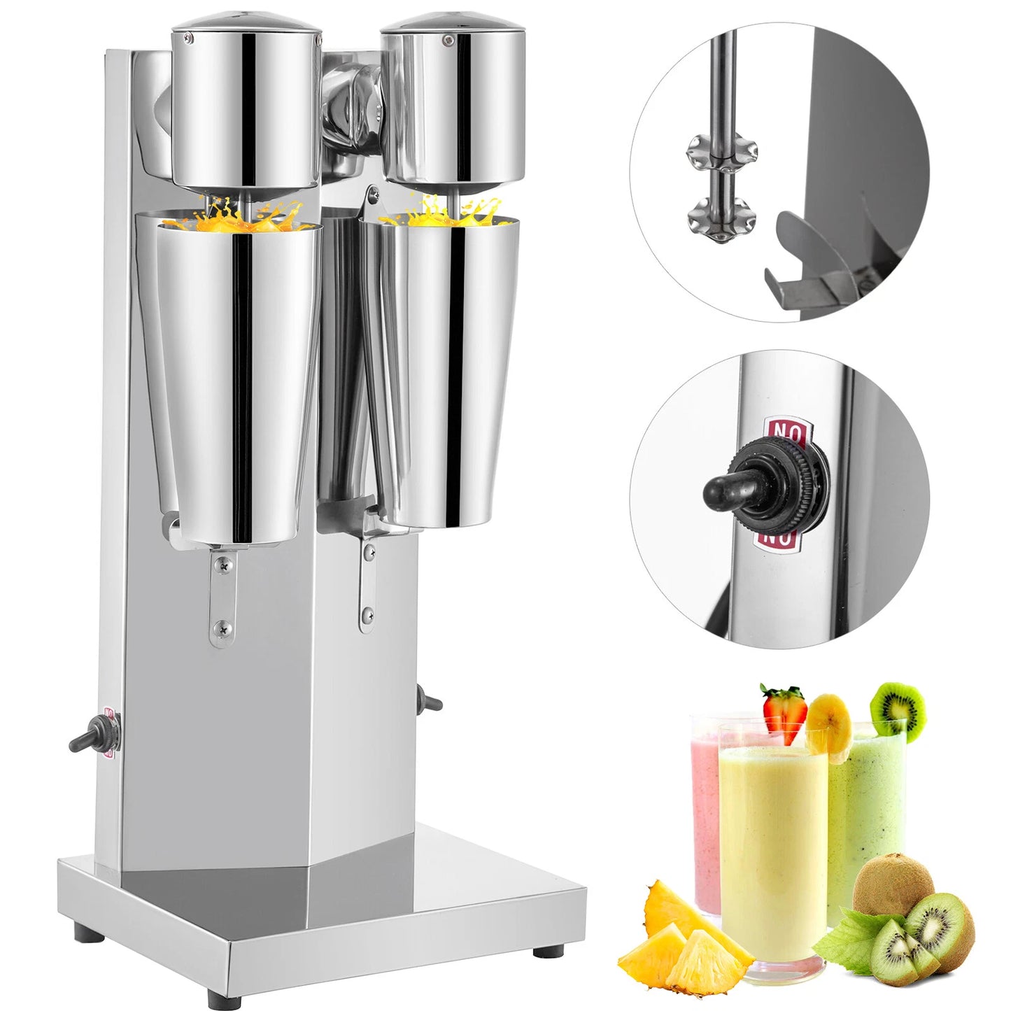 VEVOR Milkshake Maker Electric Milkshake Machine Double Head Stainless Steel