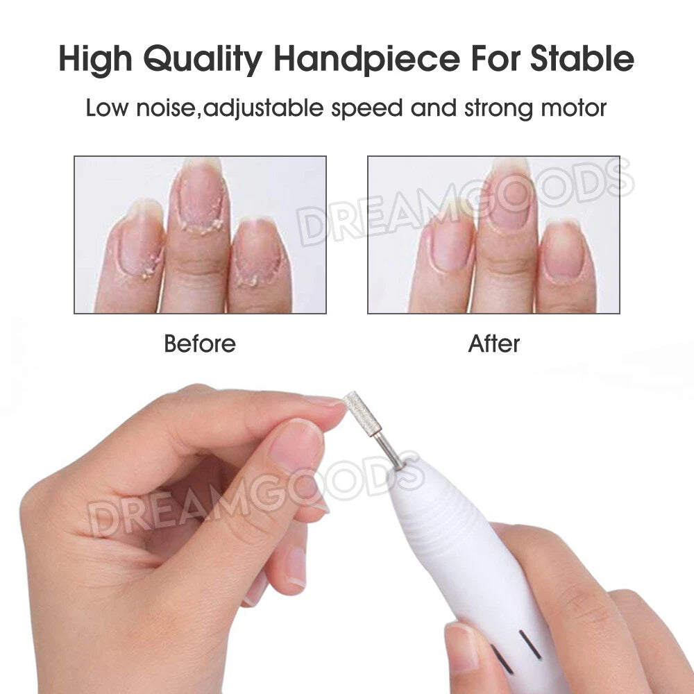 Electric Nail File Drill Tool AcrylicArt Pedicure Manicure Salon MachineBits Set
