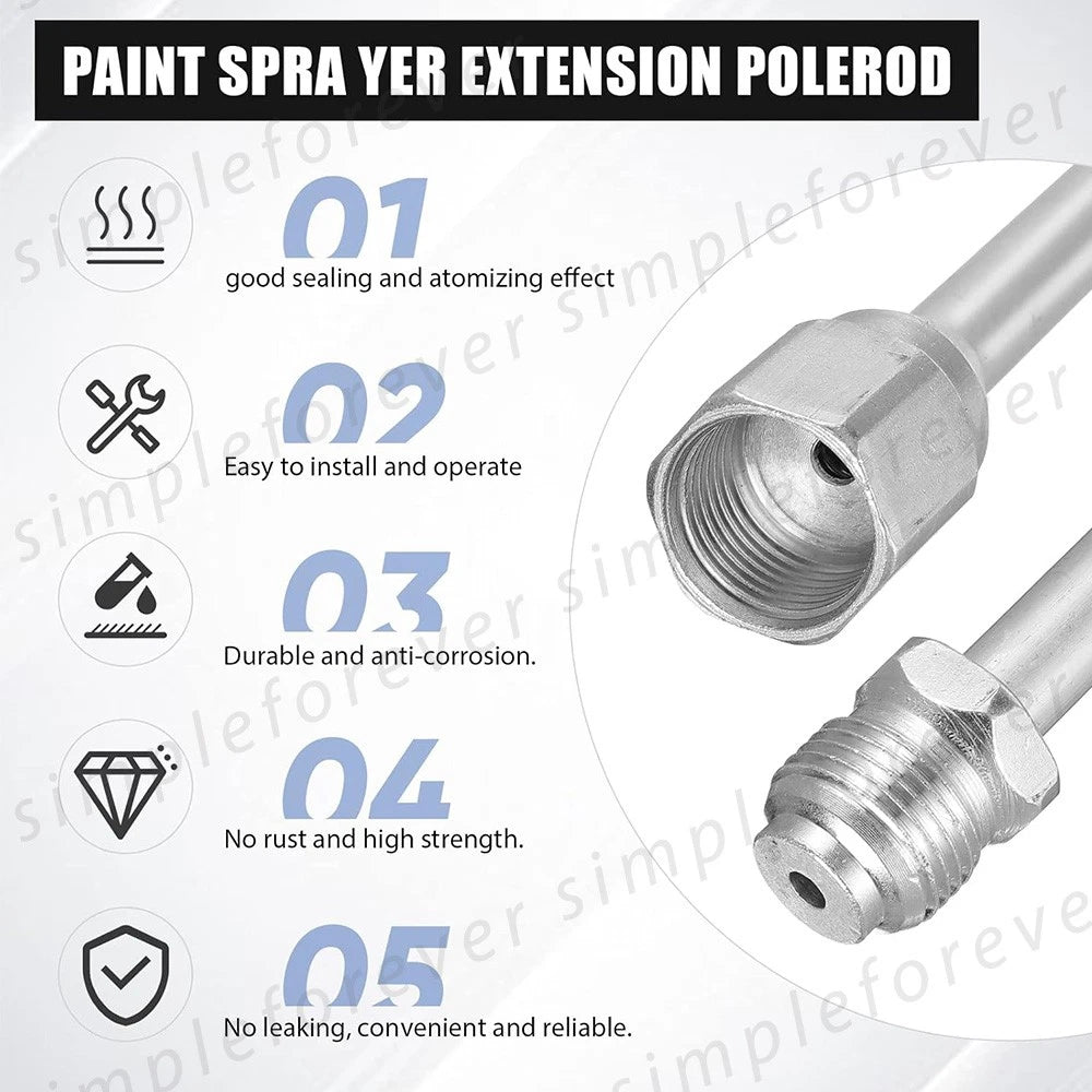 Airless Paint Sprayer Spray Gun With Tip 15M Hose 20cm Extension Shaft Universal