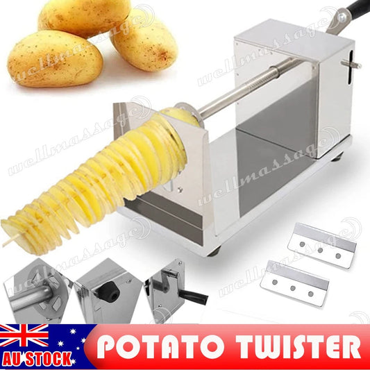 Stainless Steel Potato Twister Tornado Slicer Cutter Vegetable Spiral Machine AU