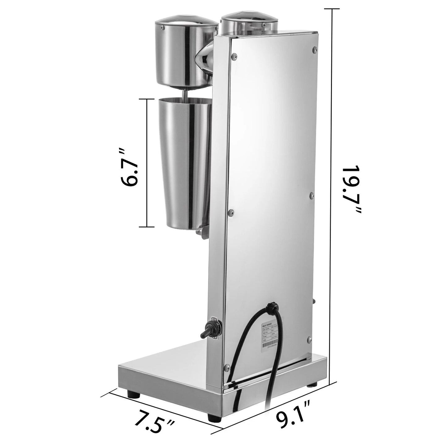 VEVOR Milkshake Maker Electric Milkshake Machine Double Head Stainless Steel